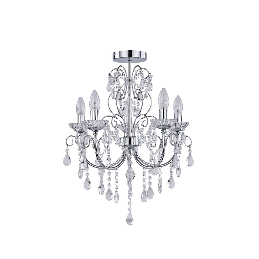 Renaissance 5 Light Large Chandelier Chrome - LL002CH116L